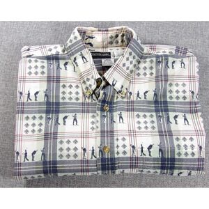 Alexander Martin Button Down Shirt Mens Large Multicolor Golf Plaid Short Sleeve
